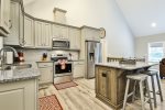 Fully equipped stainless steel kitchen 